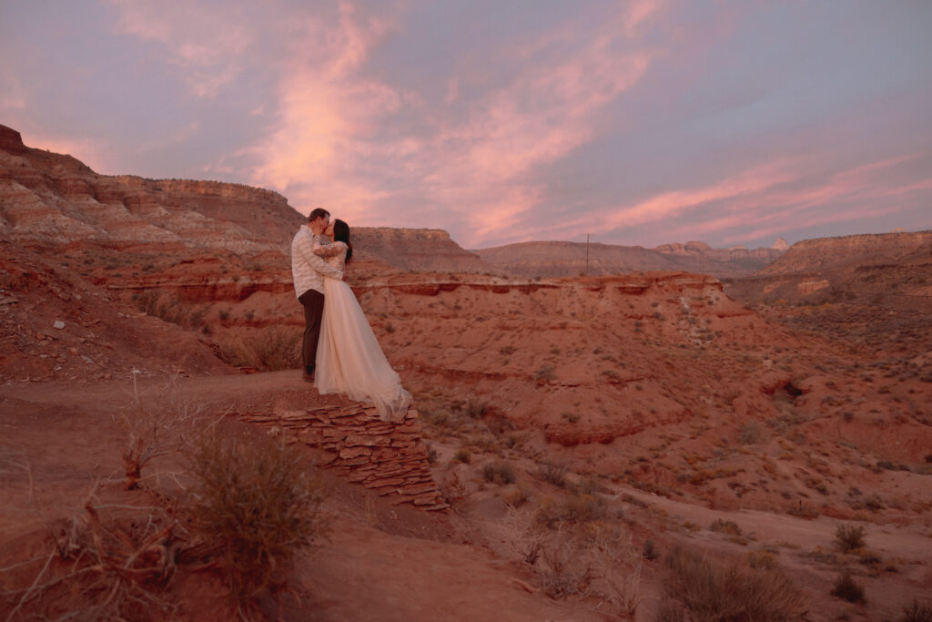 Mountain Zion Utah Elopement | Sunrise vs Sunset Elopements